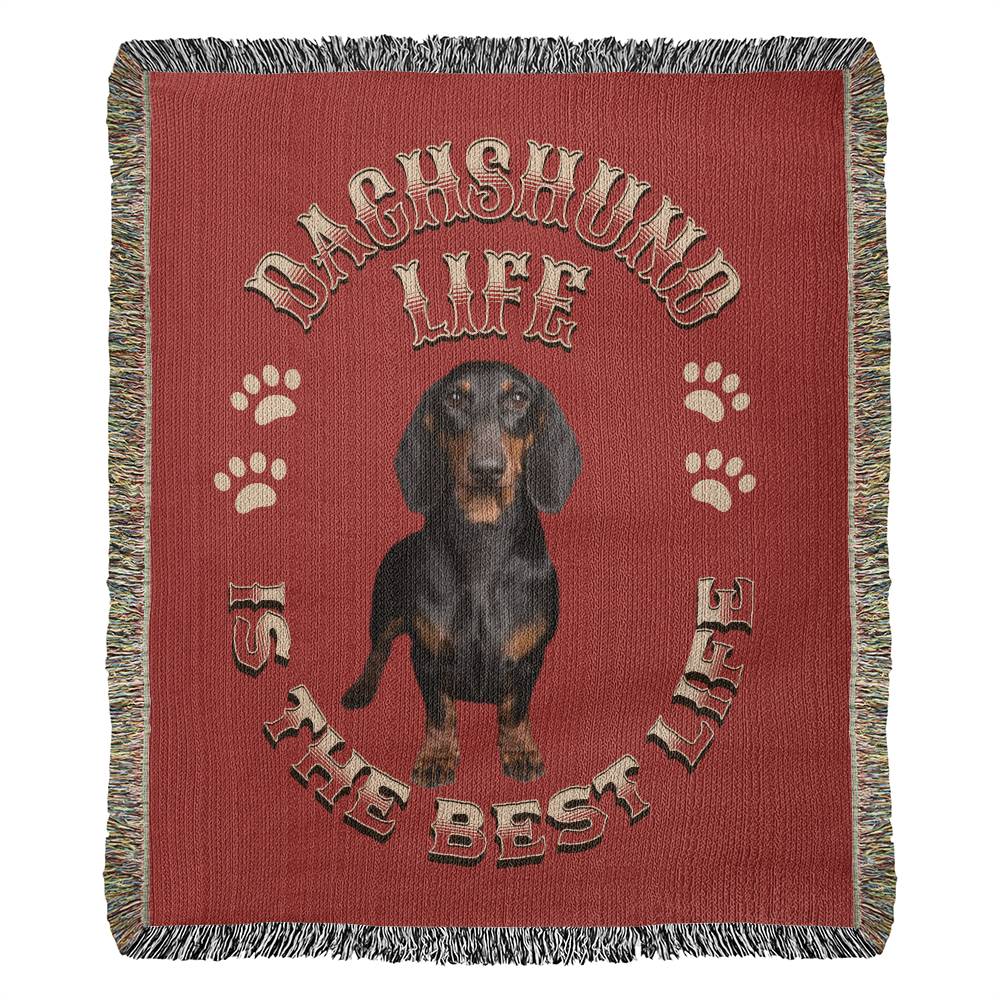 Dachshund Heirloom Red Blanket: Premium Quality Wiener Dog Throw, Gift For Her, Gift For Him, Birthday, Mother's Day, Father's Day, Christmas