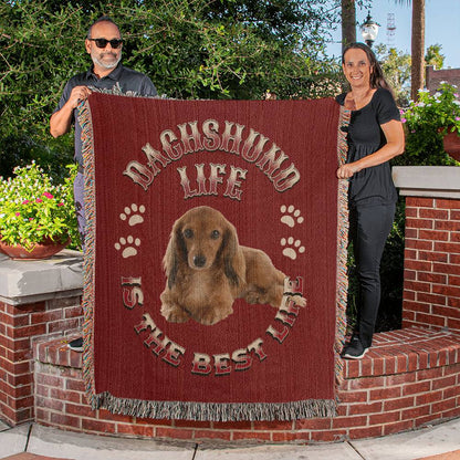 Dachshund Heirloom Red Blanket: Premium Quality Wiener Dog Throw, Gift For Her, Gift For Him, Birthday, Mother's Day, Father's Day, Christmas