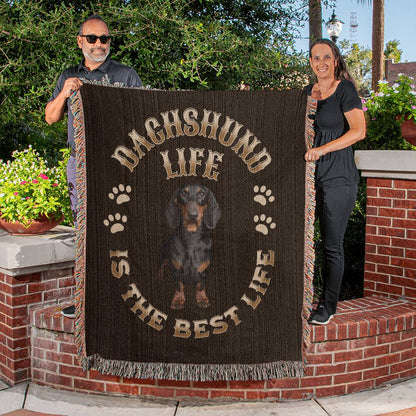 Dachshund Heirloom Brown Blanket: Premium Quality Wiener Dog Throw, Gift For Her, Gift For Him, Birthday, Mother's Day, Father's Day, Christmas