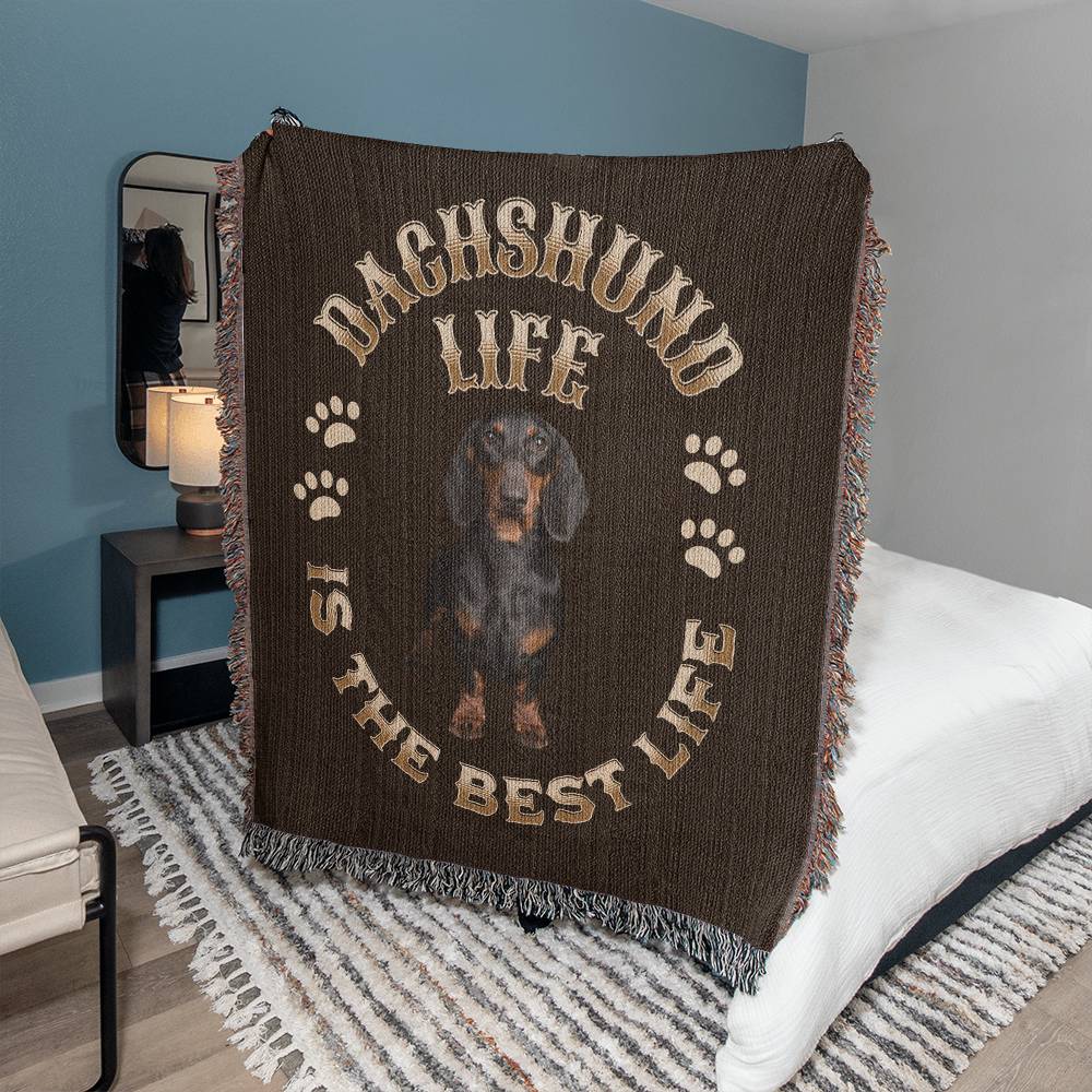 Dachshund Heirloom Brown Blanket: Premium Quality Wiener Dog Throw, Gift For Her, Gift For Him, Birthday, Mother's Day, Father's Day, Christmas